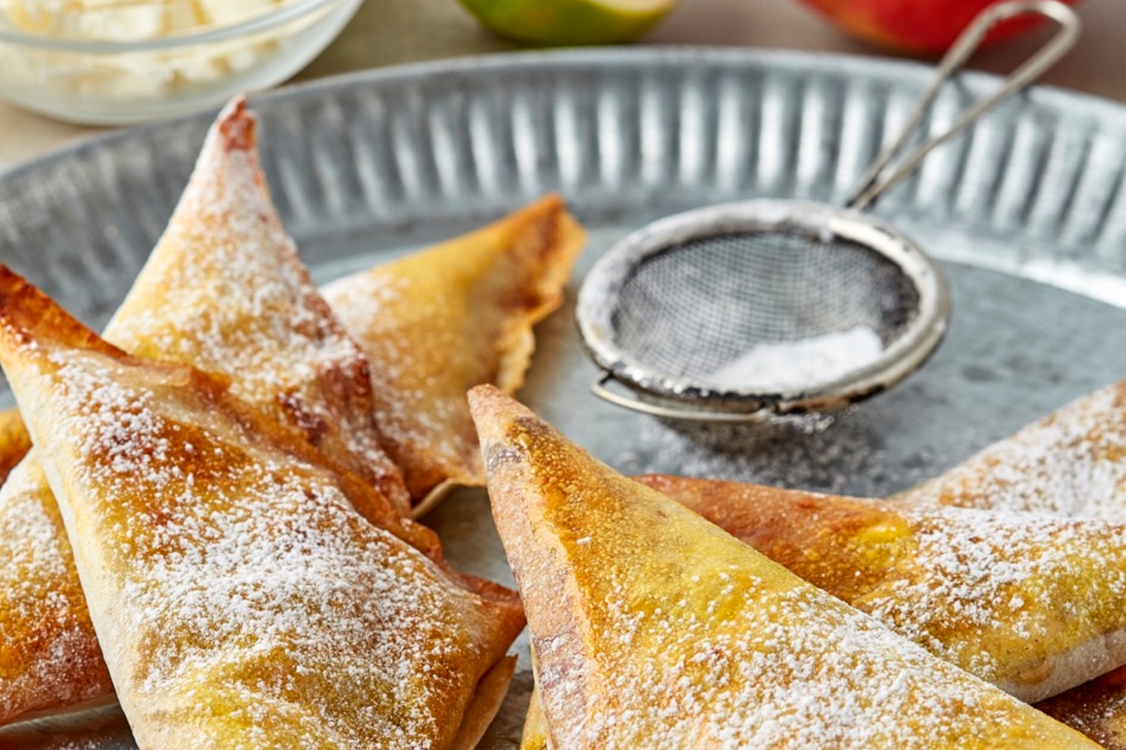 Sweet apple & goat cheese triangles