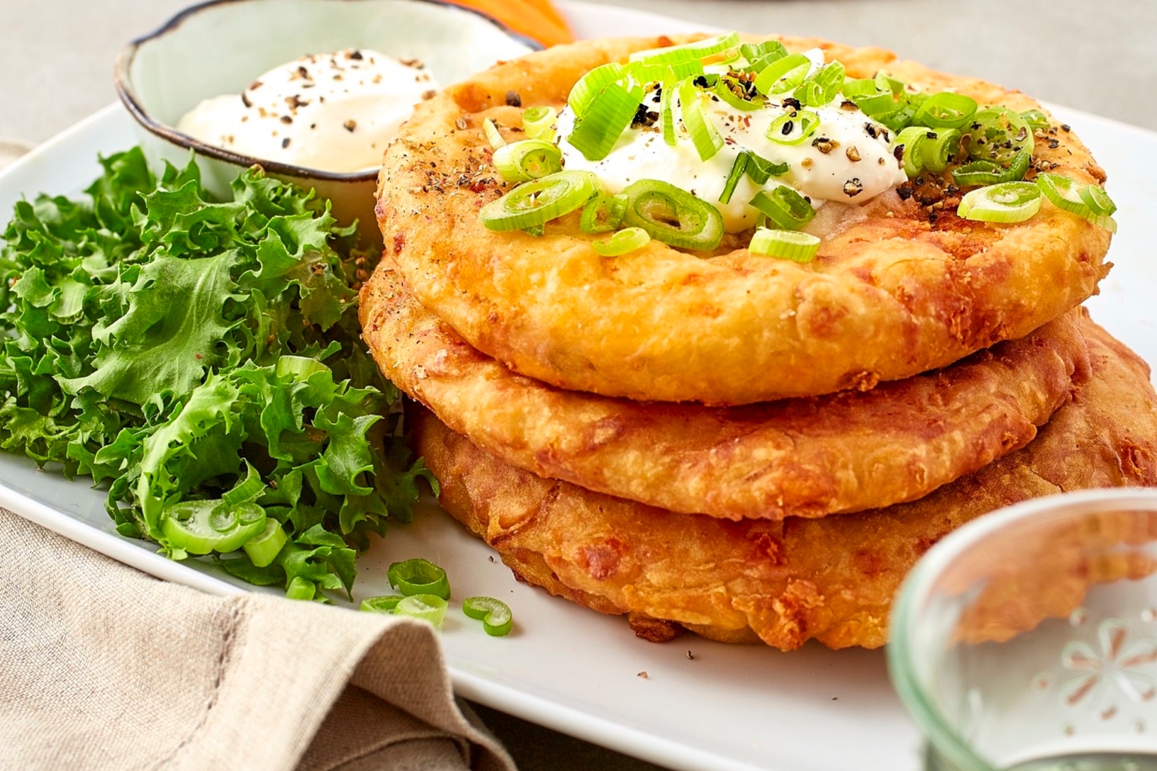 Cheesy leftover mashed potato pancakes