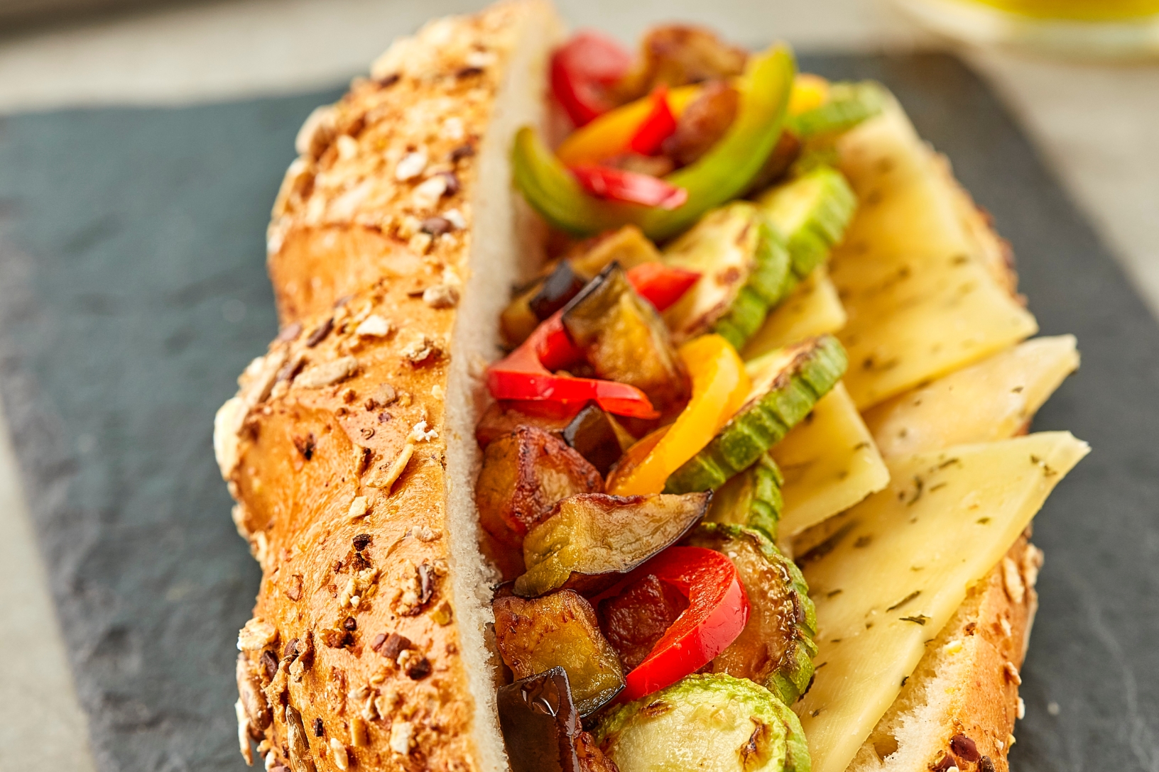Roasted veggies & herbs cheese wrap