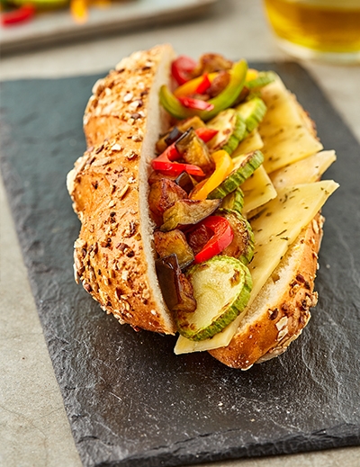 Roasted veggies & herbs cheese wrap