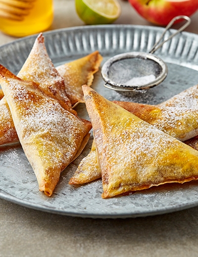 Sweet apple & goat cheese triangles