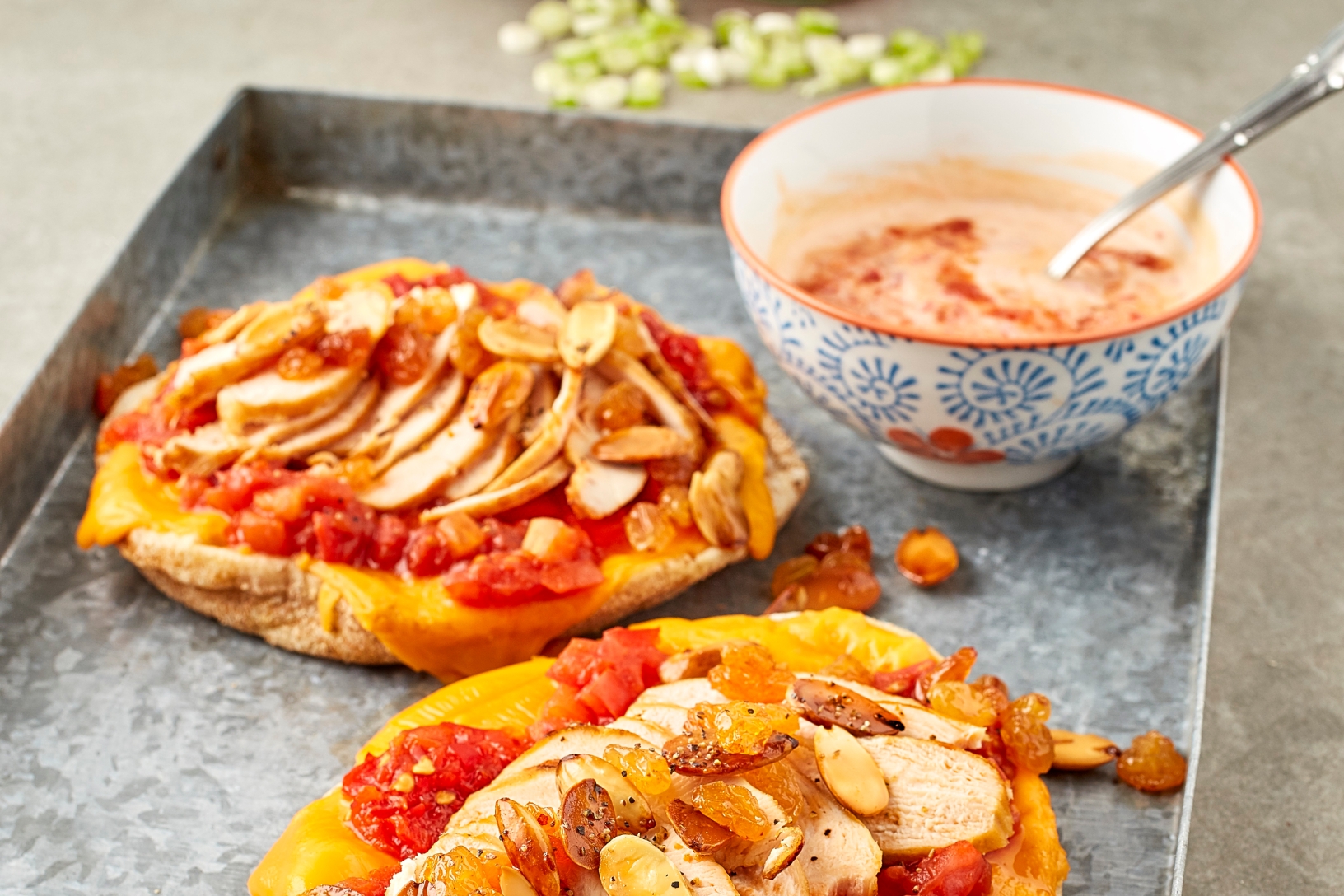 Moroccan spicy chicken & cheese sandwich